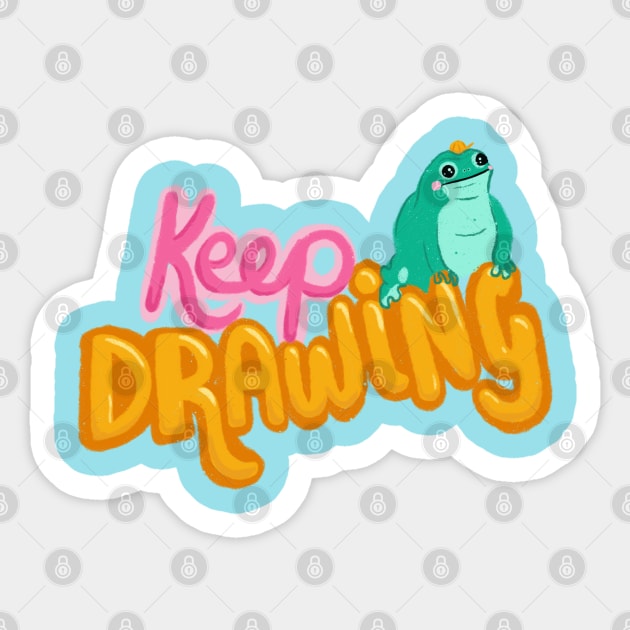 Joseph the encouragement frog wants you to keep drawing Sticker by KodiakMilly